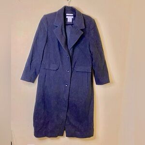 Worthington Coat Dark Grey Long Wool/Cashmere Women’s Size 12P